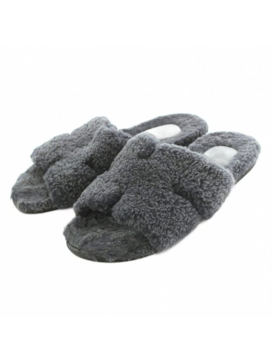 Hermes Izmir Slide Sandals Fleece 41 Gray main image 2